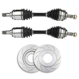 13267974 1autopowerstore Front 2 Cv Axles And Brake Discs Rotors For 2014-2007 Toyota Fj Cruiser 4.0l