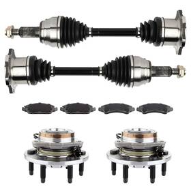 13267996 1autopowerstore Front Cv Axle Brake Pads Wheel Hub Bearing For Gmc Sierra 1500 4.3l 2008-2013