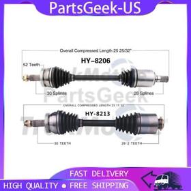 2x Front Left Right Cv Axle Shaft Fits Santa Fe 2010-2012 Trak Motive