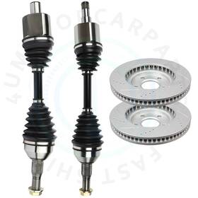 13265314 4umotor Front Cv Axles Brake Discs Rotors For 2000-2005 Chevrolet Impala 3.4l 3.8l