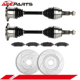 Ace83263701s Aceparts For 2008-20 Chevrolet Silverado 1500 6.0l 4.8l Front Cv Axle Brake Pads And Rotors