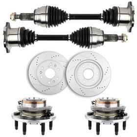 Afp832677a20 Afpaparts20 Fits Silverado 1500 4.3l 2008-2013 Front Cv Axle Brake Rotors Wheel Bearing Hub