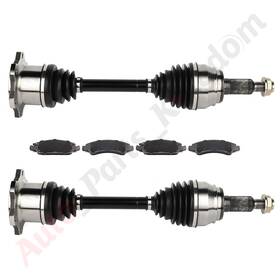 11851750 Apk 2x Cv Axle 4 Front Ceramic Brake Pads For 07-20 Chevy Silverado Gmc Sierra 1500