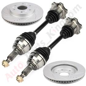 11851751 Apk 2x Cv Axle Shaft Front Brake Discs Rotors For 2007-2015 Gmc Yukon Xl 1500