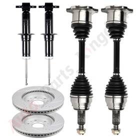 11851758 Apk 2p Cv Axle Brake Rotors Shock Struts For 07-13 Gmc Sierra 1500 Slt Sle