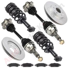 11851761 Apk 2 Cv Axle Complete Struts 4 Brake Pads Rotors For Chevy Tahoe 5.3l