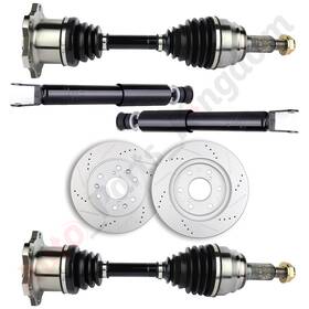 11851763 Apk 2x Front Cv Axle Shaft Brake Disc Rotors Shock Struts For Silverado 1500