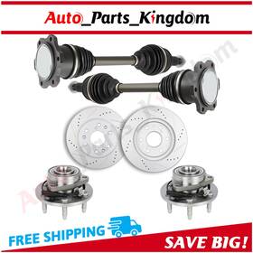 11851766 Apk 2x Cv Axle Brake Rotors Wheel Hub Bearing For 07-13 Gmc Sierra 1500 4.3l