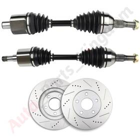 11923227 Apk 2 Front Cv Axle Brake Discs Rotors For Chevrolet Impala 3.4l 3.8l 2000-2005