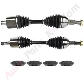 11923230 Apk 2 Cv Axle And 4 Brake Ceramic Pads For Chevrolet Impala Buick Century 2000-2005