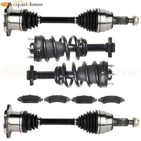 12277044 Auspartshouse 2 Front Cv Axles And Complete Struts For 11-14 Chevy Suburban 1500 Tahoe Gmc Yukon
