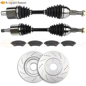 12277047 Auspartshouse Front Cv Axle For 2000-2005 Chevy Impala Monte Carlo With Brake Pads And Discs Rotors