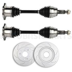 11299220 Autobasicparts For 2007-2015 Chevy Tahoe 4 Pcs Front Brake Discs Rotors And Cv Joint Axle