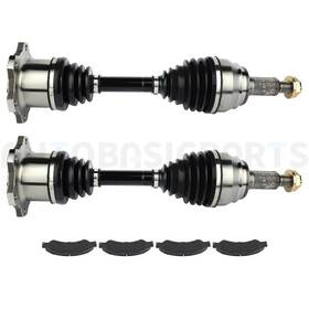 11299221 Autobasicparts For 2005-2007 Chevy Silverado 1500 6x Front Brake Ceramic Pads And Cv Joint Axle