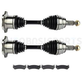 11299222 Autobasicparts For 2000-2006 Chevy Tahoe 6 Pcs Front Brake Ceramic Pads And Cv Joint Axle