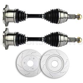 11299223 Autobasicparts For 1999-2006 Chevy Silverado 1500 4 Pcs Front Brake Rotors And Cv Joint Axle