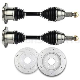 11299224 Autobasicparts For 2000-2006 Chevy Tahoe 4 Pcs Front Brake Discs Rotors And Cv Joint Axle