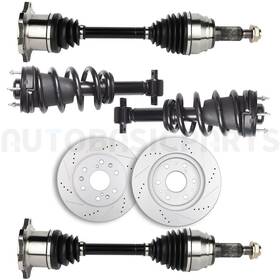 11299232 Autobasicparts For 2007-2014 Chevy Tahoe 6 Pcs Front Brake Rotors Struts And Cv Joint Axle