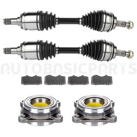 11299233 Autobasicparts For 2005-2010 Toyota Tacoma 8 Pcs Front Brake Pads Wheel Hub And Cv Joint Axle