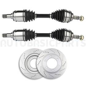 13211211 Autobasicparts 2 Pcs Front Side Cv Axles Brake Discs Rotors For 2005-2014 Toyota Tacoma