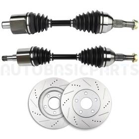 13211216 Autobasicparts 2 Pcs Front Side Cv Axles Brake Discs Rotors For 2000-2005 Chevy Impala 3.4l