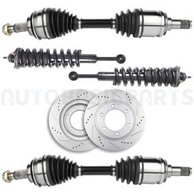 13211225 Autobasicparts Front Cv Axle Brake Rotors Struts For Toyota Tacoma 2.7l 4.0l 2005-2014