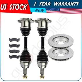 Adp83264301s Autodayplus Front Cv Axle Brake Pads And Rotors For 2002-2006 Chevrolet Avalanche 1500 5.3l