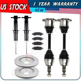 Adp83266101s Autodayplus Front Cv Axle Struts Brake Pads&rotors For Gmc Sierra 1500 4.3l 4.8l 2008-2013