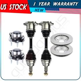 Adp83268001s Autodayplus For Chevrolet Tahoe 5.3l 2000-2006 Front Cv Axle Brake Rotors Wheel Bearing Hub