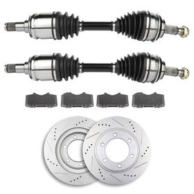 Autodayplus Adpremake832634j23 Front Cv Axle Brake Pads And Rotors For 2007-2014 Toyota Fj Cruiser Base Trd 4.0l