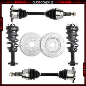 Adpremake832672j23 Autodayplus Front Cv Axle Brake Rotors Complete Struts For 2007-2013 Chevrolet Suburban 1500