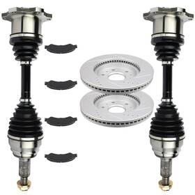 Autodealsparts Aut832642sp01 2 Front Cv Axle 1 Brake Pads And Rotors For Chevrolet Silverado 1500 5.3l
