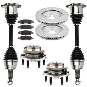 Aut832678sp01 Autodealsparts Front Cv Axle Brake Pads&rotors Wheel Bearing Hub For Yukon Xl 1500 5.3l 2011-14