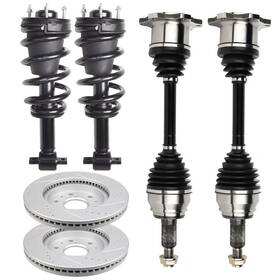 Us57832n13672 Autoparts Union Front Cv Axle Brake Rotors Complete Struts For Chevrolet Avalanche 2008-2013