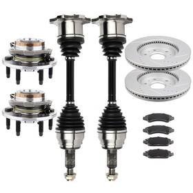 Us73832n81678 Autoparts Union Front Cv Axle Brake Pads&rotors Wheel Bearing Hub For Yukon Xl 1500 5.3l 2011-14