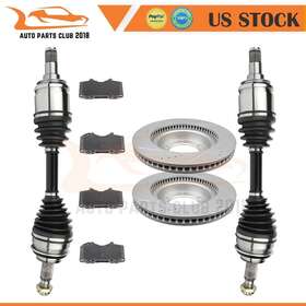 Autopartsclub2018 Ap832634a1c18 For Toyota 4runner 4.0l 2003-09 Front Cv Axle Brake Ceramic Pads And Discs Rotors