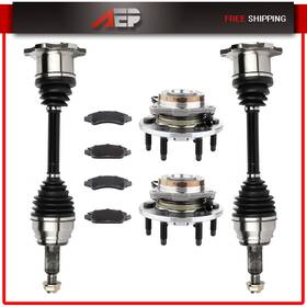 Ap83267601y Autopuppy For Cadillac Escalade 6.0l 2009-2013 Front Cv Axle Brake Pads Wheel Hub Bearing