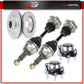 Ap83268001y Autopuppy Front Cv Axle Brake Rotors Wheel Hub Bearing For Gmc Yukon Xl 1500 5.3l 2000-06