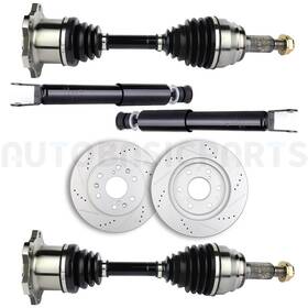 13844600 Basic-autoparts For 1999-2006 Chevy Silverado 1500 8 Pcs Front Brake Rotors And Struts Cv Joint