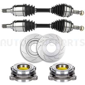 13851663 Basic-autoparts Front Cv Axle Brake Rotors Wheel Bearing Hub For Toyota Tacoma 2005-2012