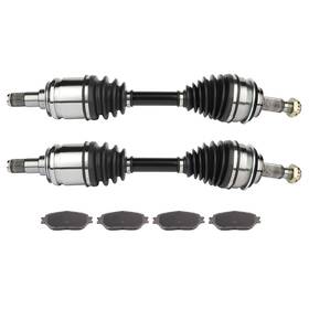 13535352 Book-autoparts Front 2x Cv Axle And 4x Brake Ceramic Pads For Toyota Tacoma 2.7l 4.0l 2005-2014