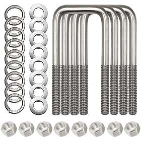 Brand Twecoinp Sub-291 304 Stainless Steel Square U-bolt Boat Trailer With Washers And Nuts 1/2 Inch D