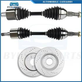 12462725 Byuscarparts Front Cv Axles Brake Discs Rotors For 2006-2009 Chevrolet Impala 3.5l 3.9l