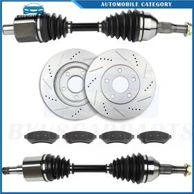 12462730 Byuscarparts Front Cv Axle Brake Pads And Discs Rotors For Chevrolet Monte Carlo 3.4l 2000-2005