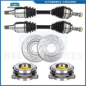 12970230 Byuscarparts For Toyota Tacoma 2005-2020 Front Cv Axle Brake Rotors Wheel Bearing Hub