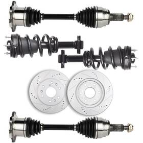 11886825 Csdex Front Cv Axle Brake Rotors Complete Struts For Chevrolet Suburban 1500 2007-2013