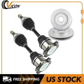 Cv13832641icon48 Cv-icon Front Axle&brake Discs Rotors Set - For Chevy Silverado Gmc Sierra 1500 99-06