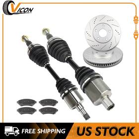 Cv57832658icon34 Cv-icon Front Axle And Brake Ceramic Pads Rotors Set - For Chevy Impala 3.4l 2000-05