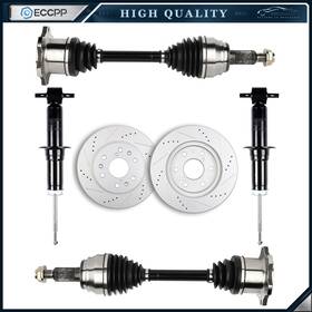 E83266001cp Eccpp For Chevrolet Silverado 1500 6.0l 2007-13 Front Cv Axle Brake Rotors Struts