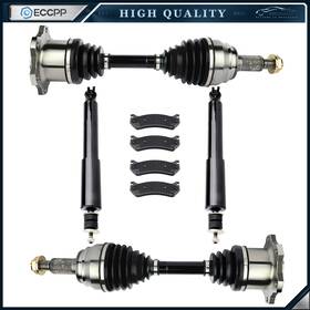E83266501cp Eccpp Front Cv Axle And Brake Pads Struts For Chevrolet Silverado 1500 Wt 4.8l 2002-04